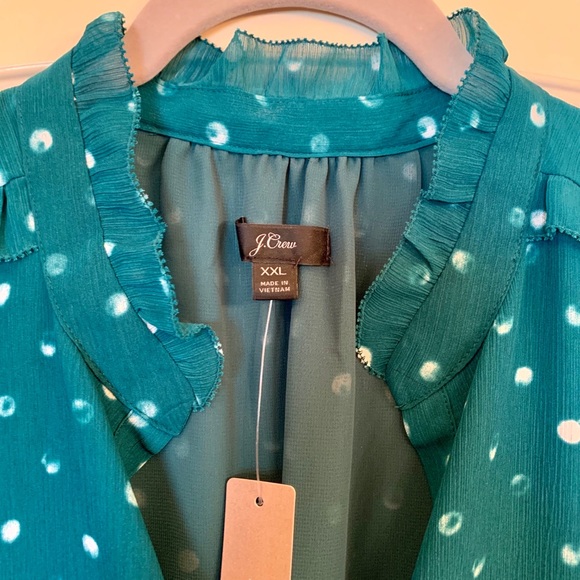 J Crew Short Sleeve Ruffle Top in Painted Top - Picture 7 of 10